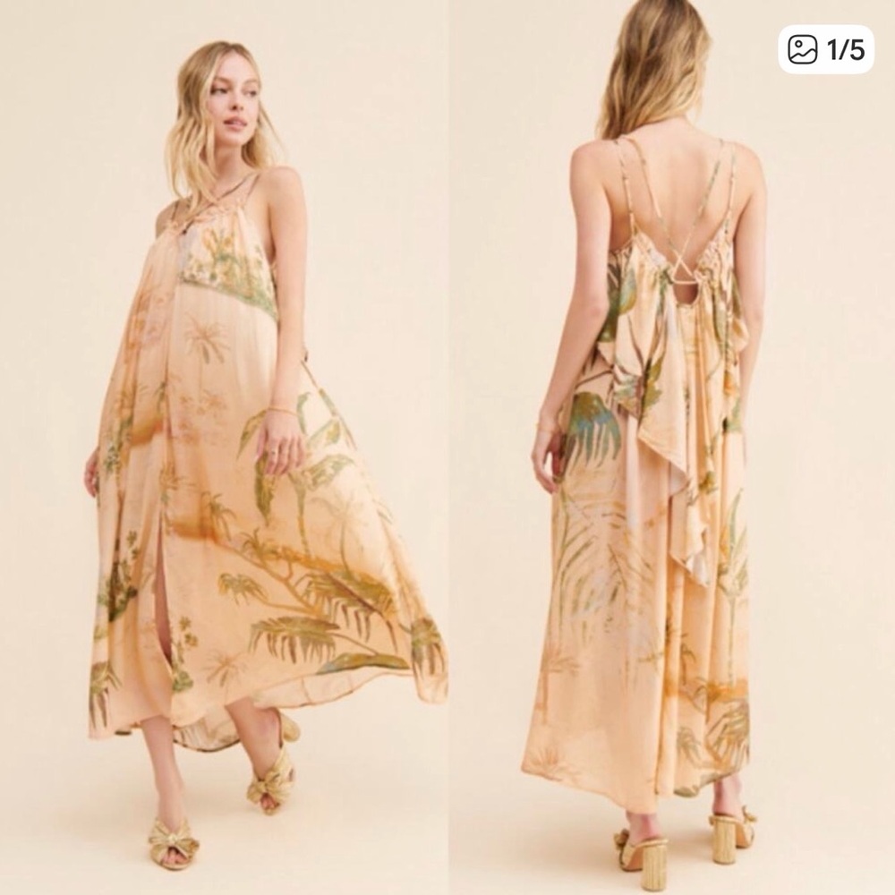 Anthropologie Tahnee Kelland Strappy Midi Dress Beach Coverup Dress size medium
